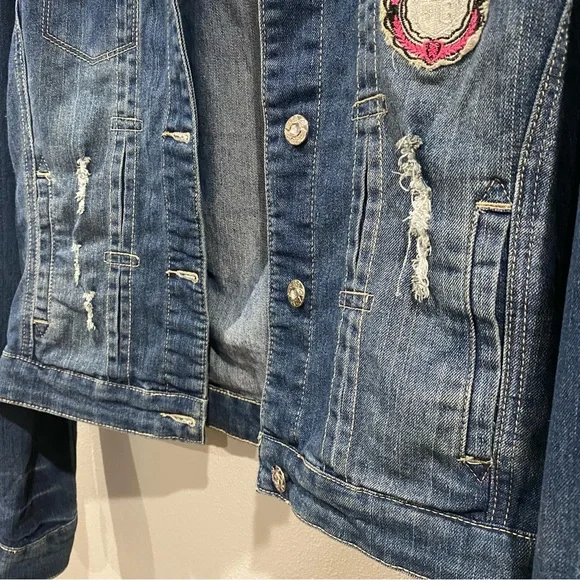 Coogi Embroidered Denim Patch Jacket Dark Blue Large - Picture 5 of 11
